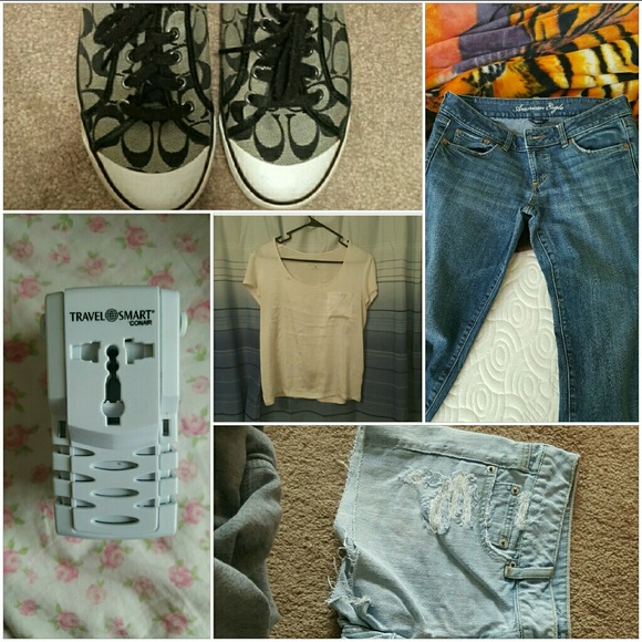 Coach Shoes - Bundle: Coach s's, AE jeans/shorts, adapter, shirt