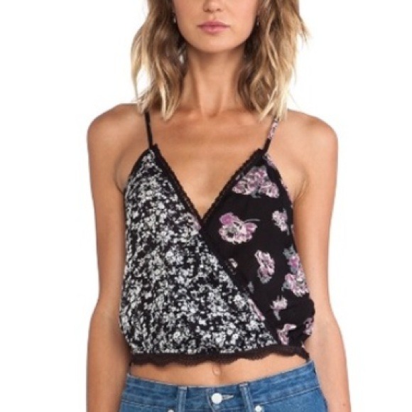 Free People Tops - Floral wrap free people crop top