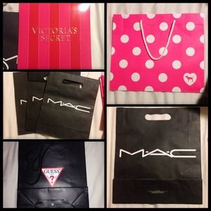 Victoria's Secret, MAC, and Guess bags & boxes