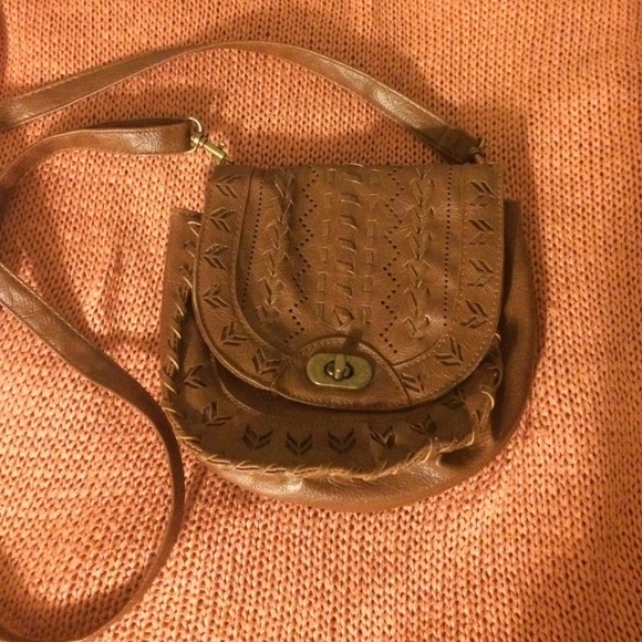Small brown purse with tribal detailing