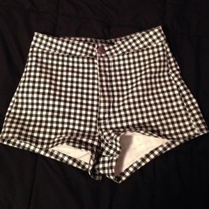 Gingham High Waisted Shorts