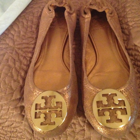 Tory Burch bronze flats.  Size 8.5