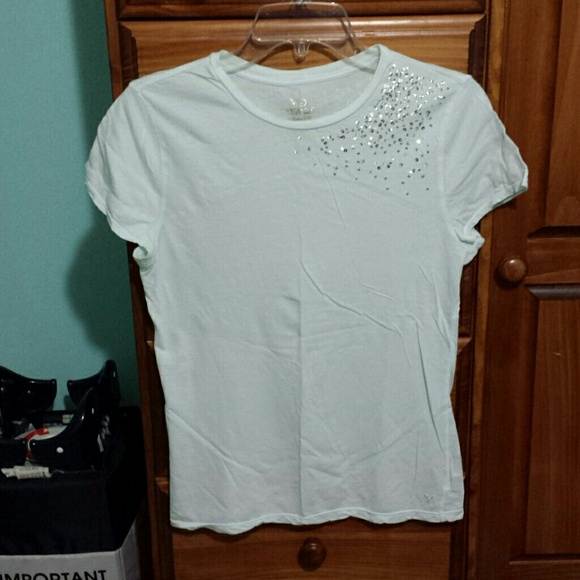 Ice blue American Eagle tee with sequins