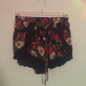 Floral Print Loose (flowy) Fitting Shorts