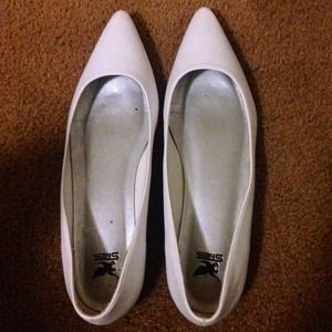 White Closed Toe Flats