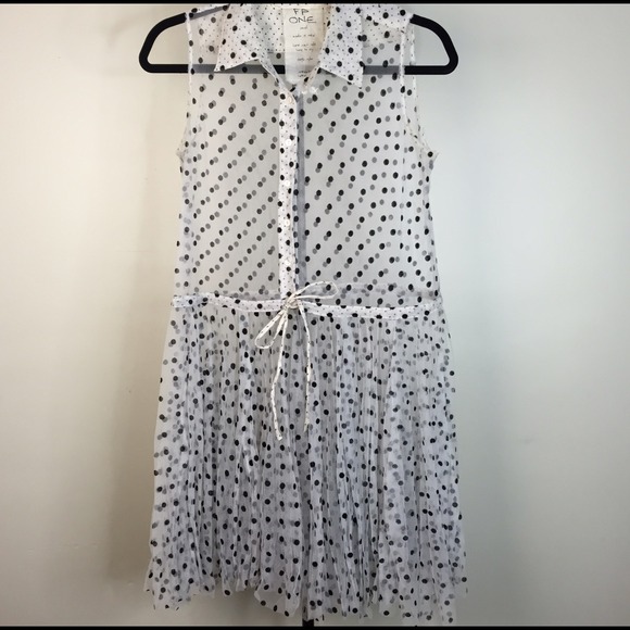 Free People Sheer Polka Dot Lace Dress