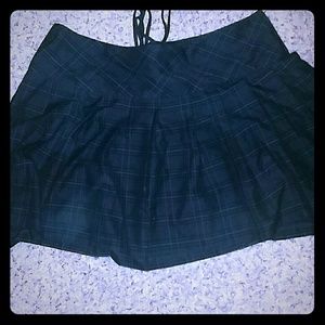 Black and gray plaid skirt