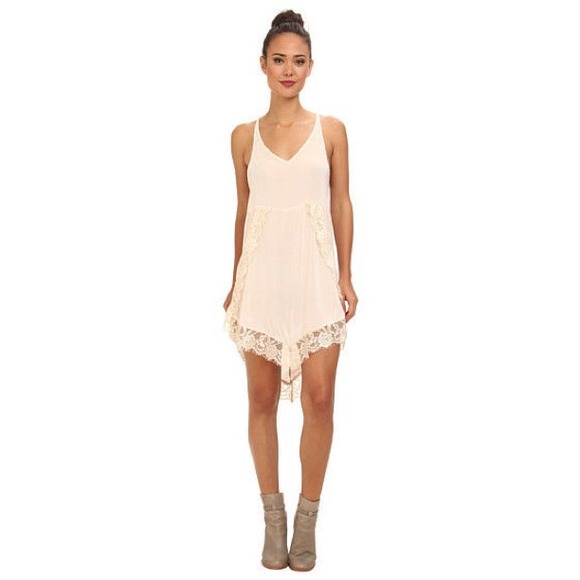 Rare Light Peach Free People Eyelashes Slip Dress