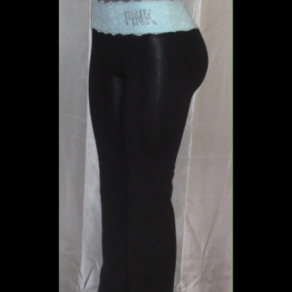 Vs yoga pant with mint green lace