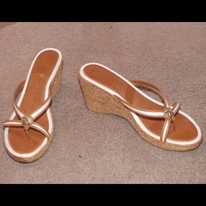 White, strappy espadrilles.