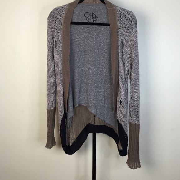 Chaser Torn up Jersey Cardigan