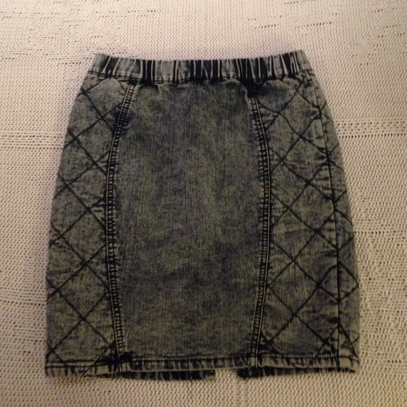 Topshop acid wash denim skirt