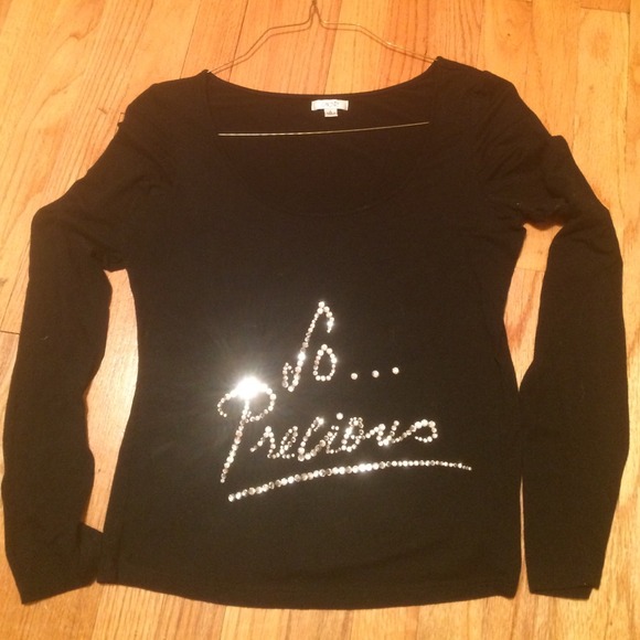 Cache So Precious long sleeve black top
