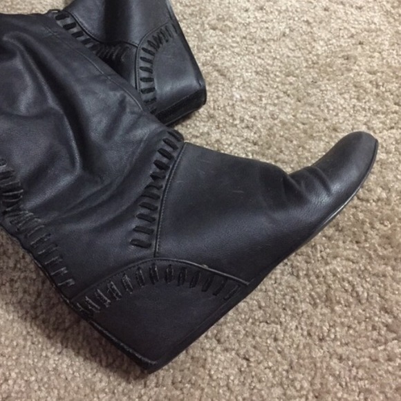 💥final price💥Black tall wedge boots