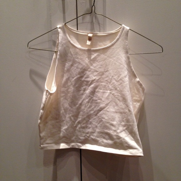 LF white cropped tank