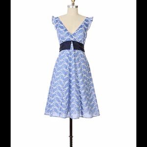 Anthropologie lithe water leaf dress