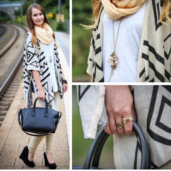Jackets & Blazers - Cream n black tribal aztec geometric cardigan