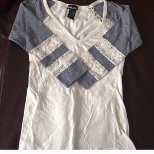 Wet Seal lacy baseball top size small