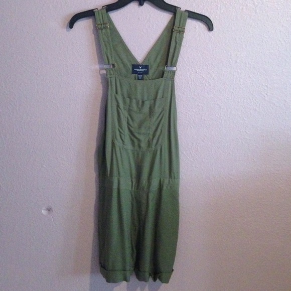 American Eagle Olive Overalls