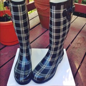 Plaid Rain Boots