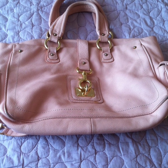 Pink leather purse
