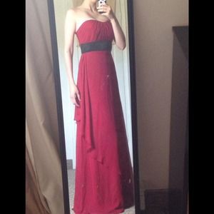 Formal floor length dress.