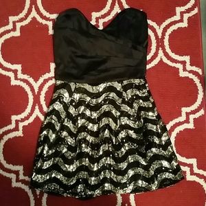 Black and gold party dress