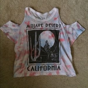 Pacsun Open Shoulder Tie-Dye Graphic Tee