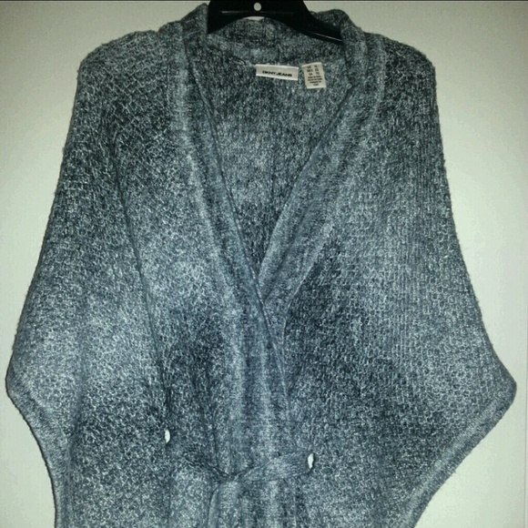 DKNY Black and White Wrap Sweater Size XL