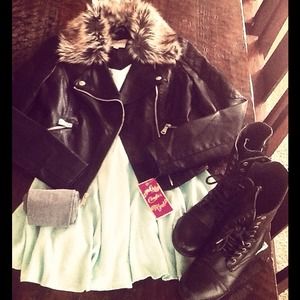 Black Leather Jacket- Candie's