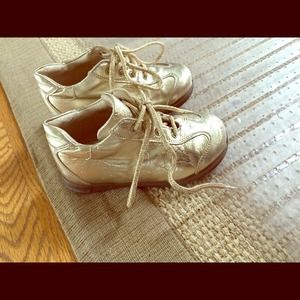Italian leather Gold baby Shoes