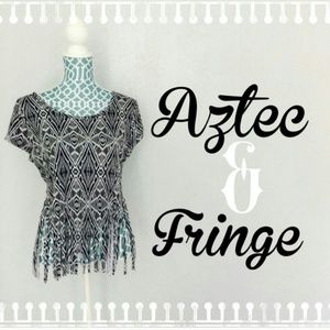 Aztec fringe top