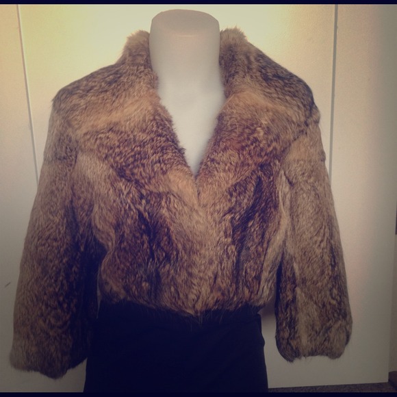 100% Real Rabbit Fur cropped jacket.