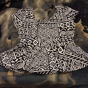 Tribal print peplum top