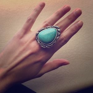 Turquoise and silver ring