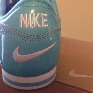 Baby blue NIKE leather sneakers