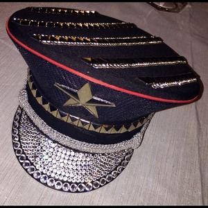 Swarovski Studded Sailor Captain Hat