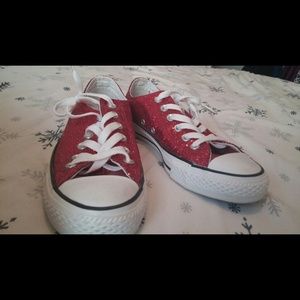 Red glitter shoes