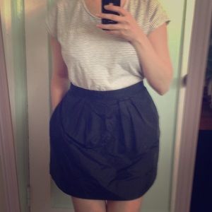 J. Crew black silk skirt