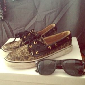 Cheetah print sperrys