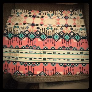 Plus Size Body Con Tribal Print Skirt
