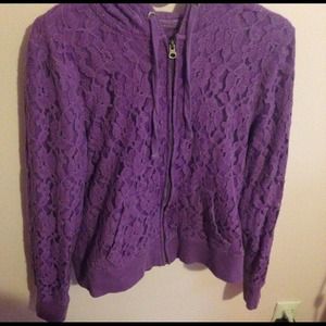 Purple Lace Zip up sweatshirt
