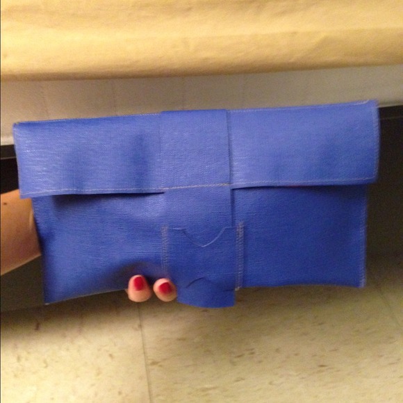 Mini cobalt blue clutch.