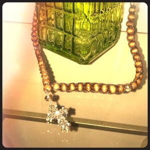 Beaded cross necklace