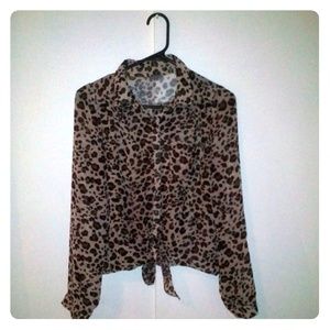 Sheer cheetah print top.