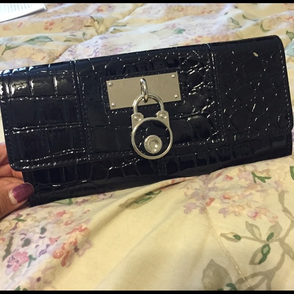 Black faux leather wallet