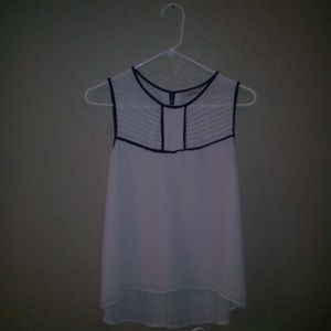 White and blue sleeveless top