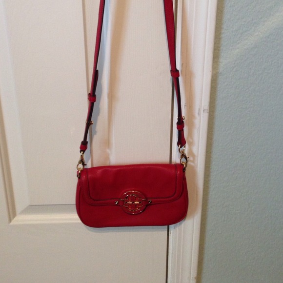 Authentic tory burch red clutch