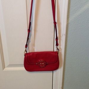 Authentic tory burch red clutch