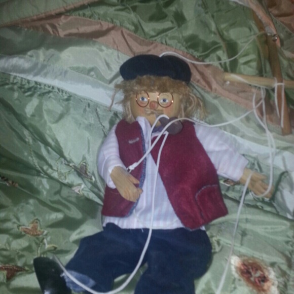 Wooden old man puppet